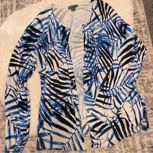 🍁Covington Blue and Black Tropical Pattern Cardigan
